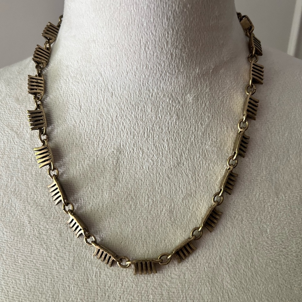 J. Crew Brass-Toned Necklace. 21” long. Great statement piece.
